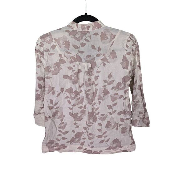 Moda international Floral Flowy Blouse Shirt Bell Sleeves Women's Small - Picture 2 of 5